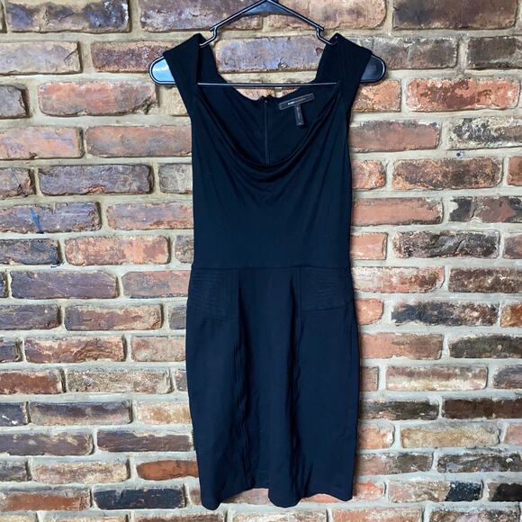 BCBGMaxAzria Black Sleeveless Cowl Neck Little Mini Dress Women's Size 6 - Picture 1 of 6